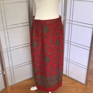 vintage Liz Claiborne maxi wrap skirt 100% silk
